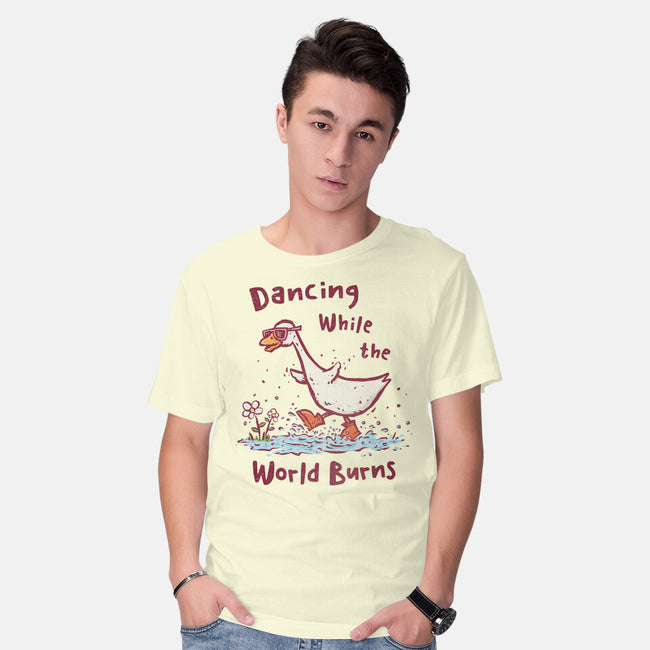 Dancing While The World Burns-Mens-Basic-Tee-kg07