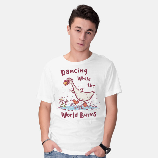 Dancing While The World Burns-Mens-Basic-Tee-kg07