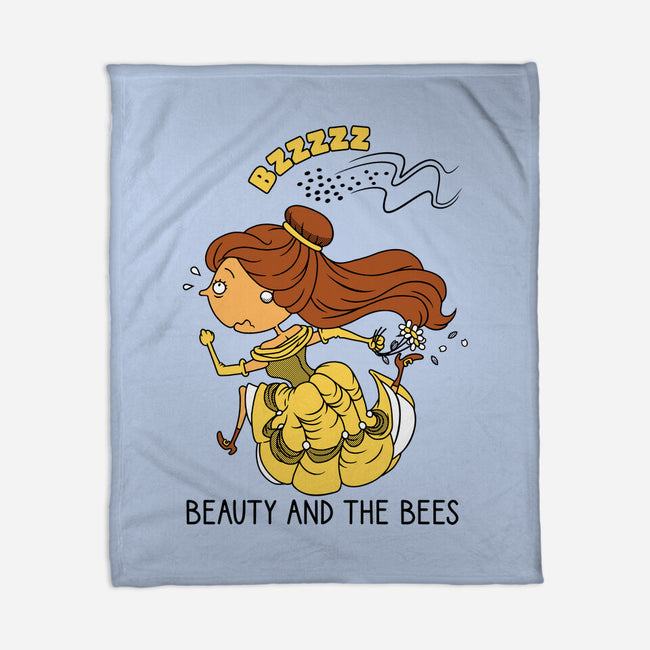 Beauty And The Bees-None-Fleece-Blanket-imisko