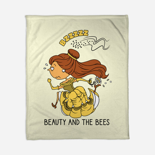 Beauty And The Bees-None-Fleece-Blanket-imisko