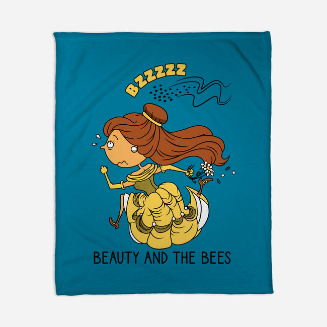 Beauty And The Bees-None-Fleece-Blanket-imisko