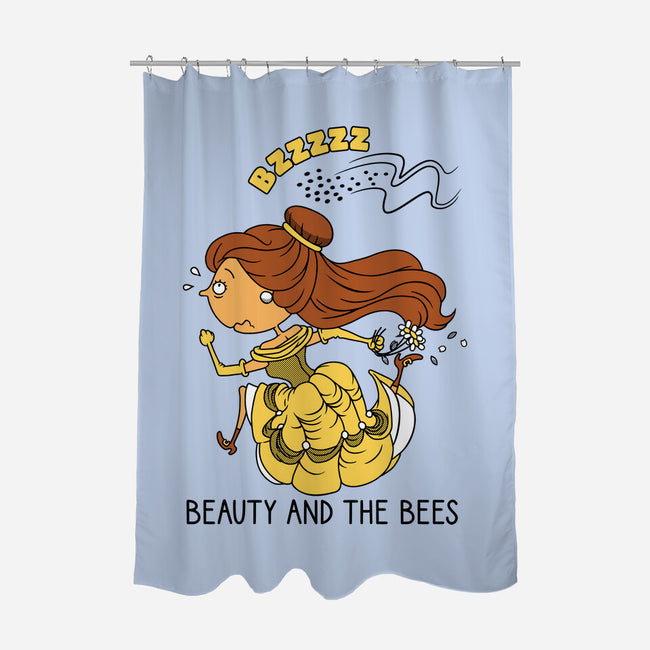 Beauty And The Bees-None-Polyester-Shower Curtain-imisko