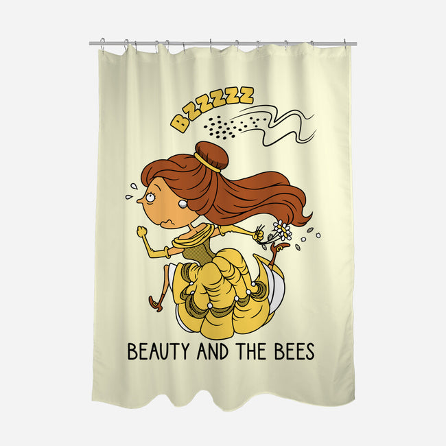 Beauty And The Bees-None-Polyester-Shower Curtain-imisko