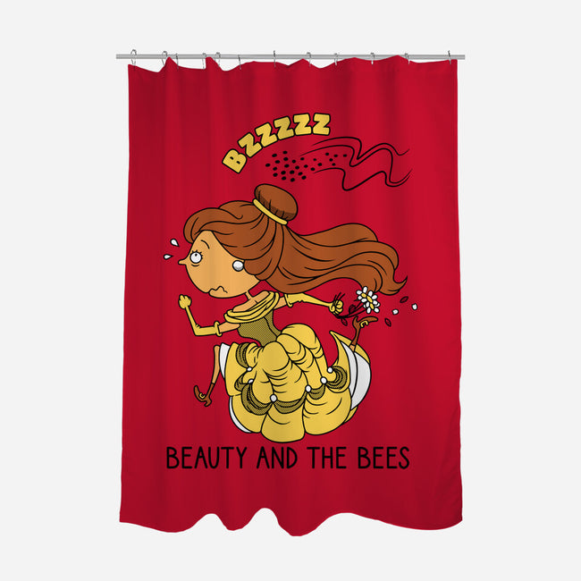Beauty And The Bees-None-Polyester-Shower Curtain-imisko