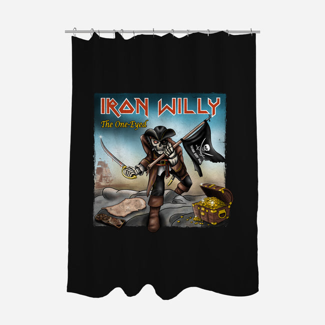 Iron Willy The One-Eyed-None-Polyester-Shower Curtain-NMdesign
