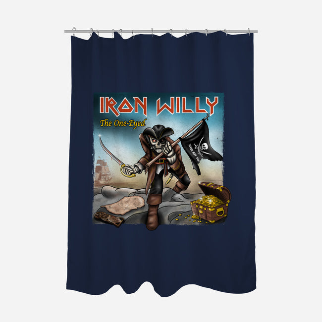 Iron Willy The One-Eyed-None-Polyester-Shower Curtain-NMdesign
