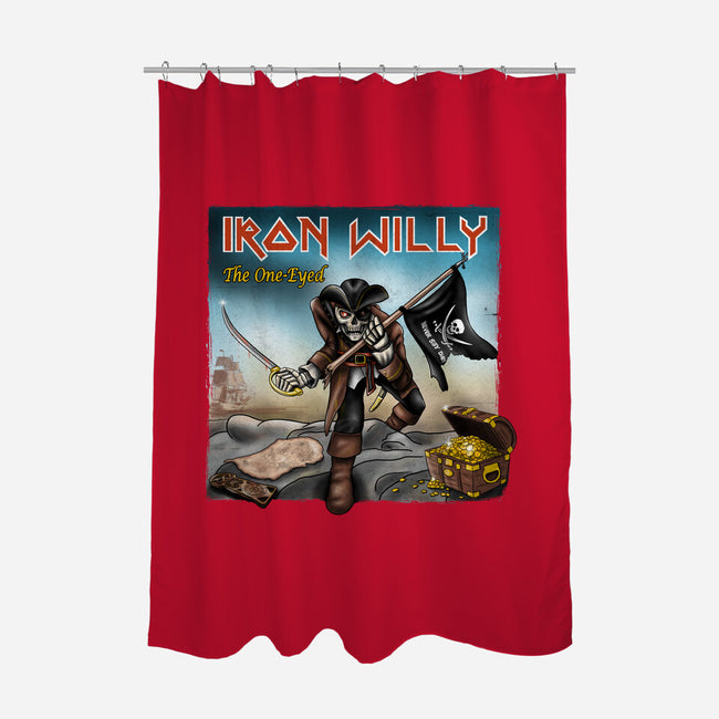 Iron Willy The One-Eyed-None-Polyester-Shower Curtain-NMdesign