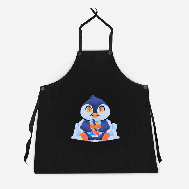 Bubble Tea Penguin-Unisex-Kitchen-Apron-FunkVampire