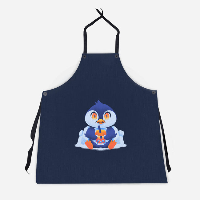 Bubble Tea Penguin-Unisex-Kitchen-Apron-FunkVampire