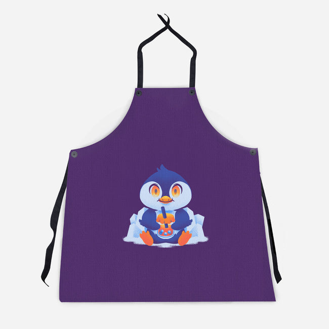Bubble Tea Penguin-Unisex-Kitchen-Apron-FunkVampire