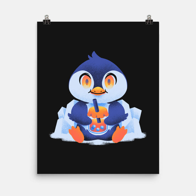 Bubble Tea Penguin-None-Matte-Poster-FunkVampire
