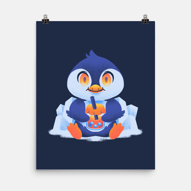 Bubble Tea Penguin-None-Matte-Poster-FunkVampire