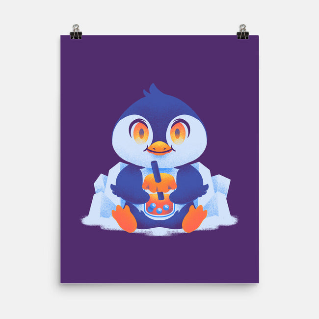 Bubble Tea Penguin-None-Matte-Poster-FunkVampire