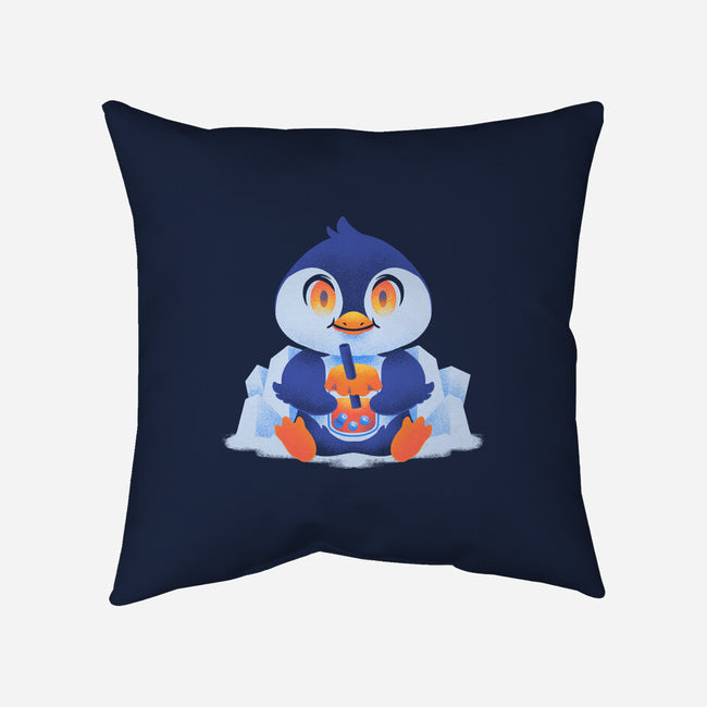 Bubble Tea Penguin-None-Removable Cover w Insert-Throw Pillow-FunkVampire