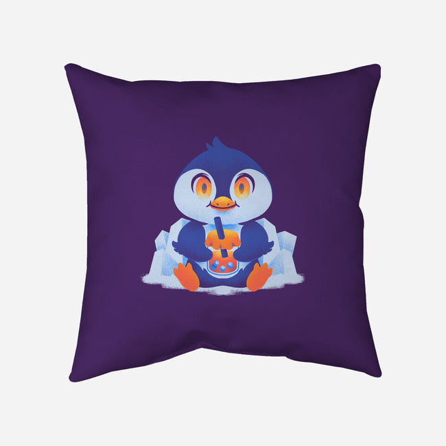 Bubble Tea Penguin-None-Removable Cover w Insert-Throw Pillow-FunkVampire