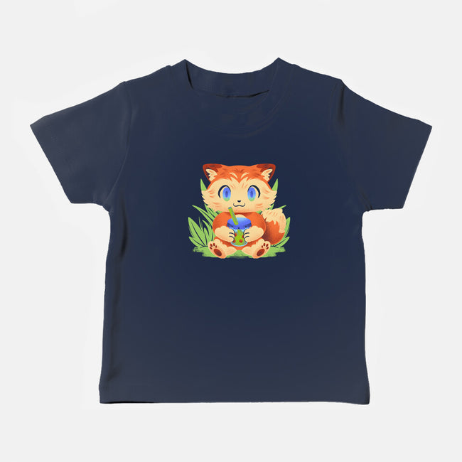 Bubble Tea Fox-Baby-Basic-Tee-FunkVampire