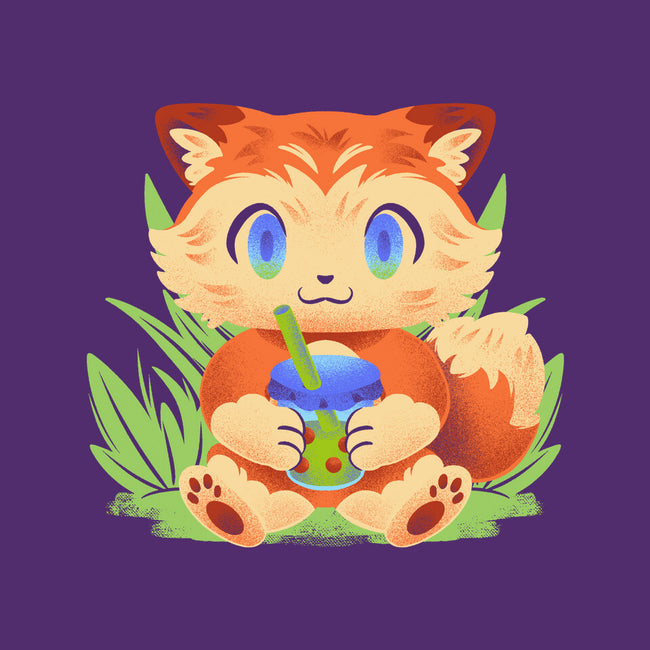 Bubble Tea Fox-Womens-Fitted-Tee-FunkVampire