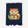 Bubble Tea Fox-None-Polyester-Shower Curtain-FunkVampire