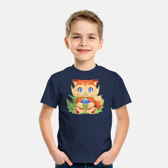 Bubble Tea Fox-Youth-Basic-Tee-FunkVampire