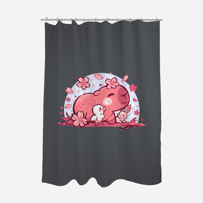 Pink Spring Friends-None-Polyester-Shower Curtain-TechraNova