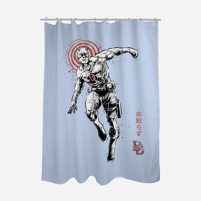 Scarlet Vigilante Sumi-E-None-Polyester-Shower Curtain-Astrobot Invention