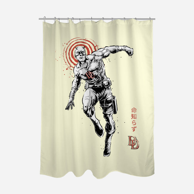 Scarlet Vigilante Sumi-E-None-Polyester-Shower Curtain-Astrobot Invention