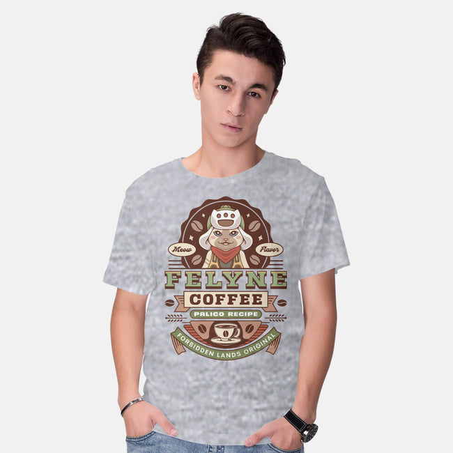 Felyne Palico Coffee Vintage-Mens-Basic-Tee-LAGELANTEE