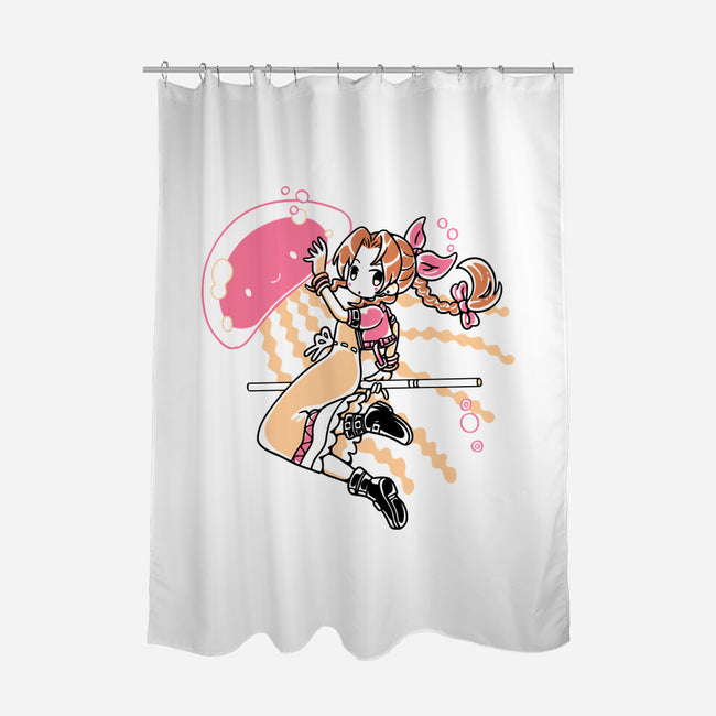 Jellyfish Girl-None-Polyester-Shower Curtain-naomori