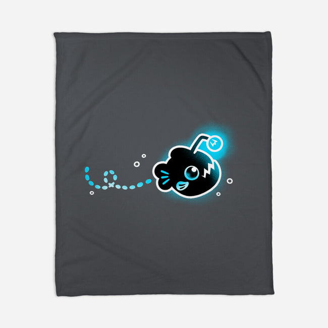 Swimming Anglerfish-None-Fleece-Blanket-NemiMakeit