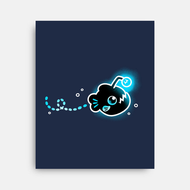 Swimming Anglerfish-None-Stretched-Canvas-NemiMakeit