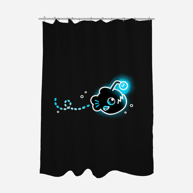 Swimming Anglerfish-None-Polyester-Shower Curtain-NemiMakeit