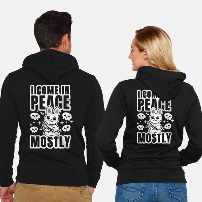 I Come In Peace Mostly-Unisex-Zip-Up-Sweatshirt-FunkVampire