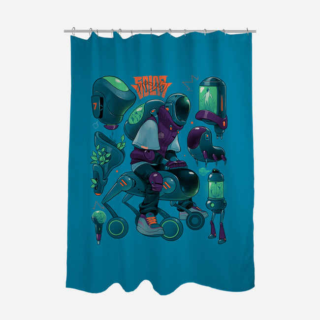 Solar Rider-None-Polyester-Shower Curtain-Bruno Mota