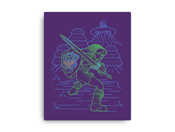 Neon Line-Art Hyrule Savior