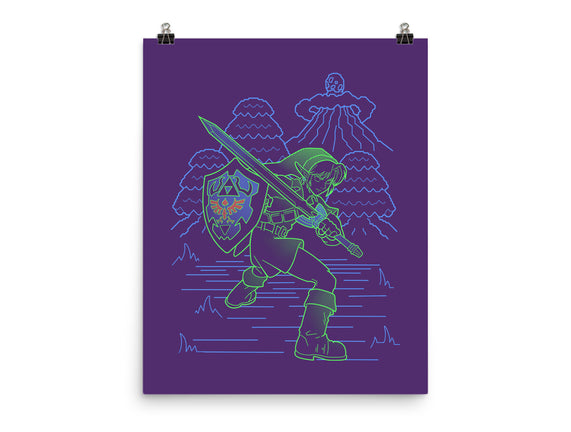 Neon Line-Art Hyrule Savior