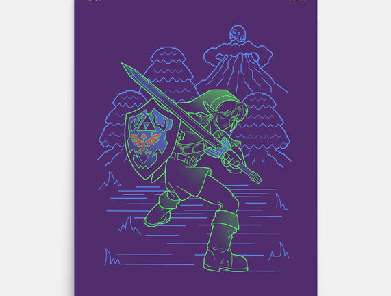 Neon Line-Art Hyrule Savior