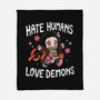 Hate Humans Love Demons-None-Fleece-Blanket-Vallina84