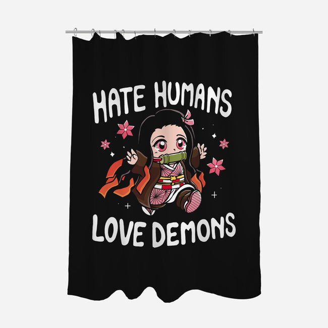 Hate Humans Love Demons-None-Polyester-Shower Curtain-Vallina84