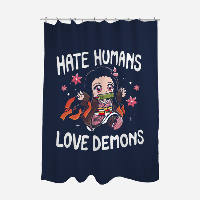 Hate Humans Love Demons-None-Polyester-Shower Curtain-Vallina84