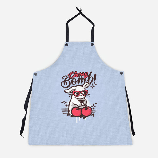 Cherry Bomb Bunny-Unisex-Kitchen-Apron-NemiMakeit