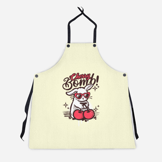 Cherry Bomb Bunny-Unisex-Kitchen-Apron-NemiMakeit