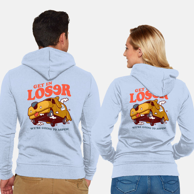 Get In Loser We're Going To Aspen-Unisex-Zip-Up-Sweatshirt-Jorgetiradoart