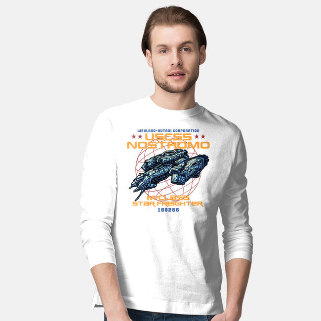 Star Freighter-Mens-Long Sleeved-Tee-momma_gorilla