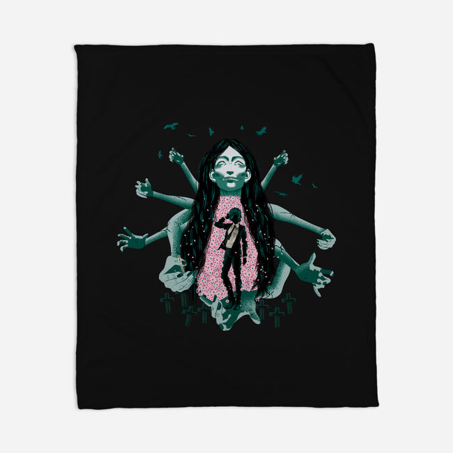 Himeno And Ghost Devil-None-Fleece-Blanket-Afire