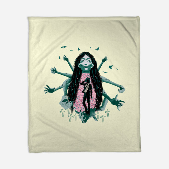 Himeno And Ghost Devil-None-Fleece-Blanket-Afire