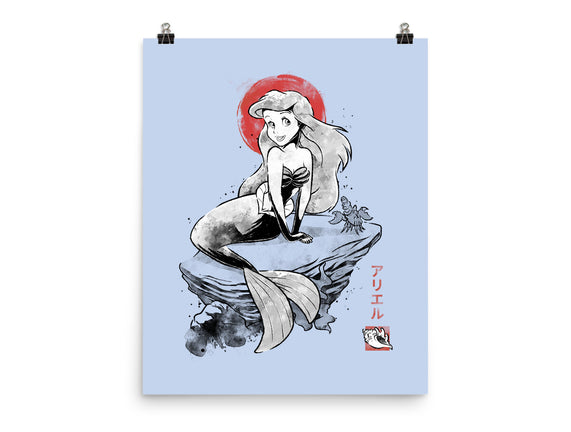 Queen Of The Wave Sumi-e