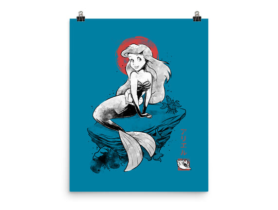 Queen Of The Wave Sumi-e