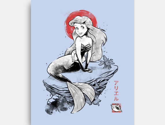 Queen Of The Wave Sumi-e