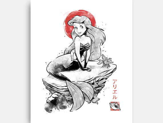 Queen Of The Wave Sumi-e