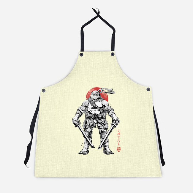 Ninja Leonardo Sumi-E-Unisex-Kitchen-Apron-Astrobot Invention